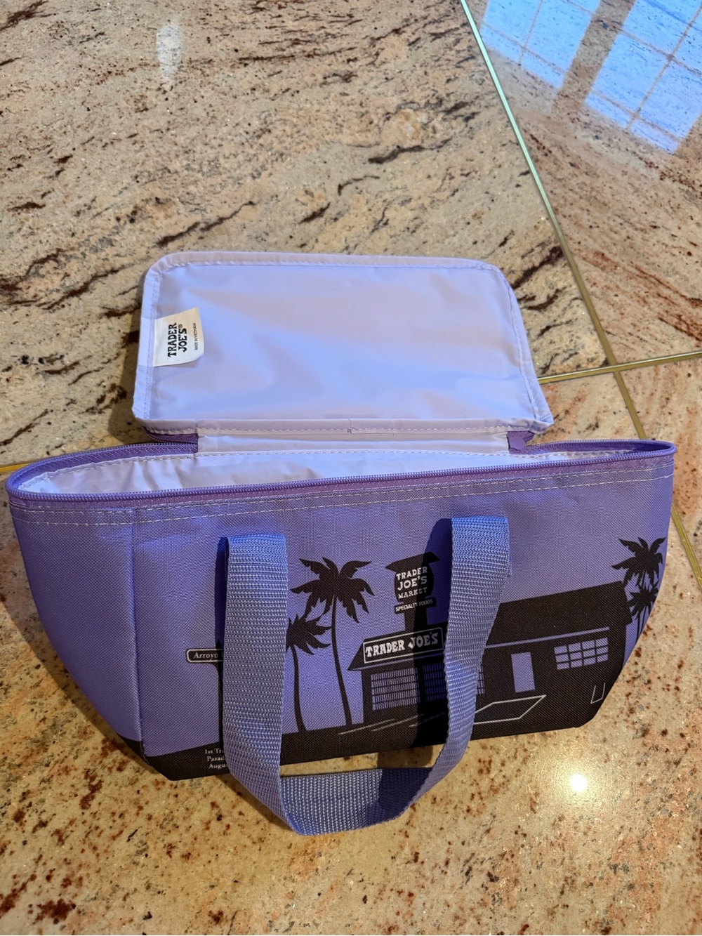Trader Joe's Purple Insulated Grocery Tote Bag